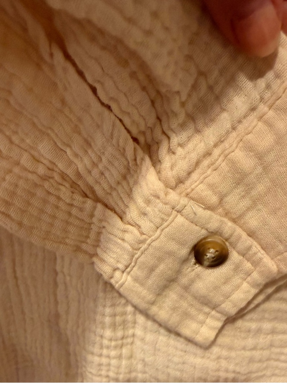 Altar'd State Oversized Gauze Button-Down Top in Tan Size L - Picture 4 of 7
